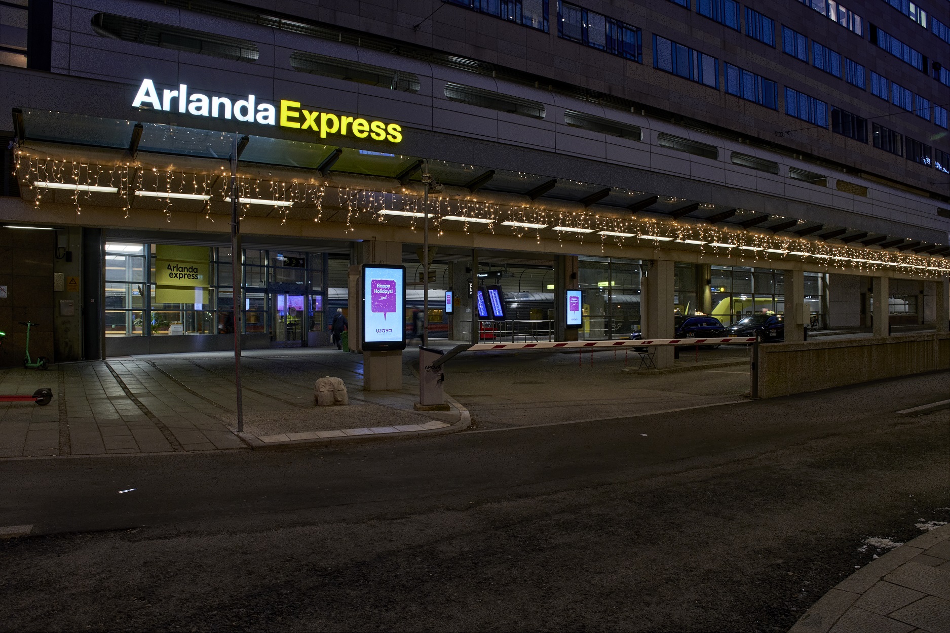 Ljusdekor hos Arlanda Express